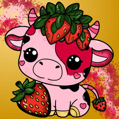 cute strawberry cow