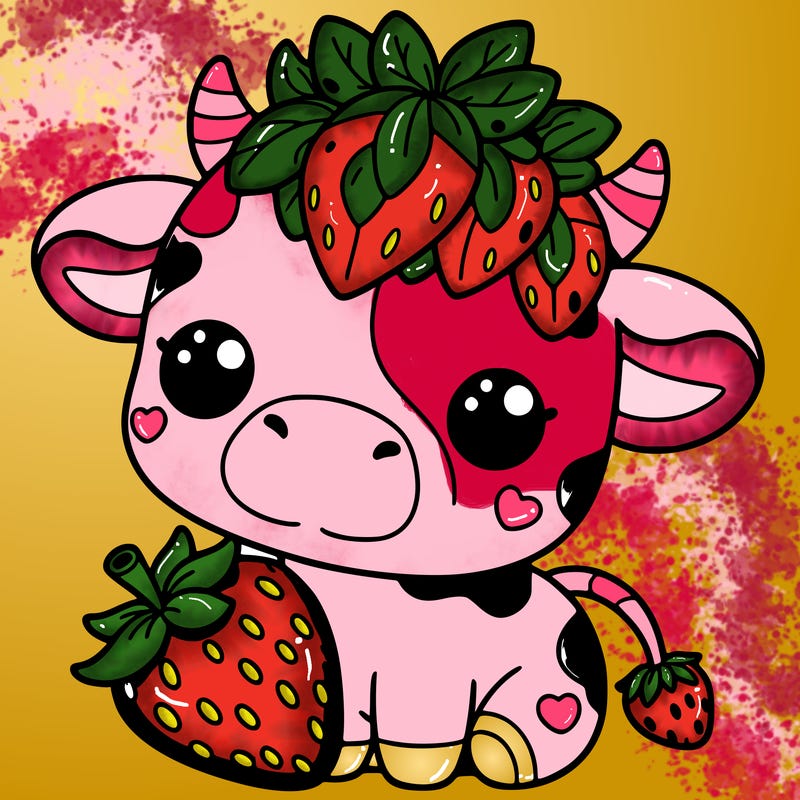 cute strawberry cow