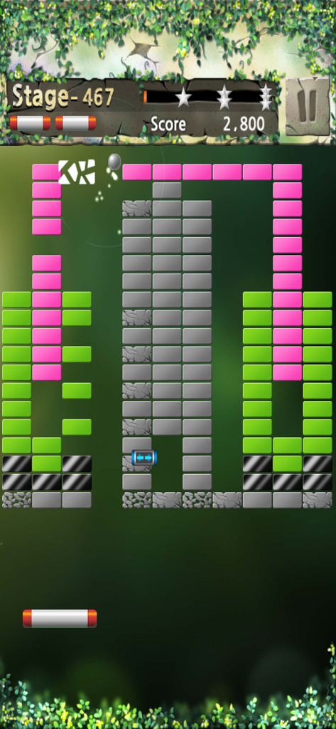 Bricks Breaker King gameplay showing colorful bricks and paddle on stage 467