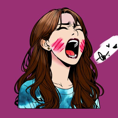 screaming realistic, girl