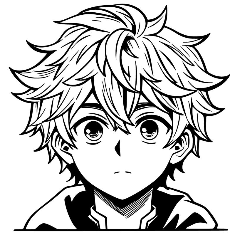 manga character male with mouth and cute