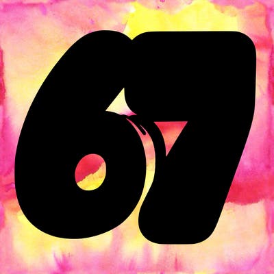 the numbers 67