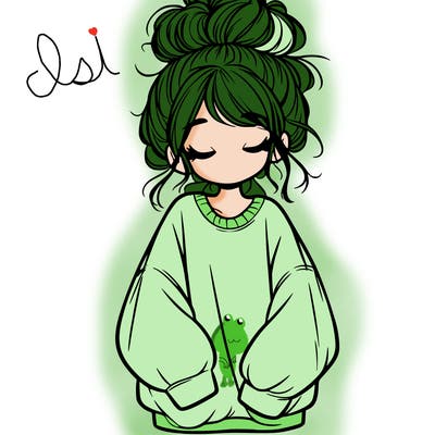 girl with baggy sweatshirt and messy bun