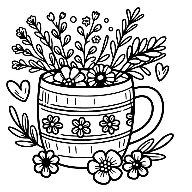 mug with flowers on it