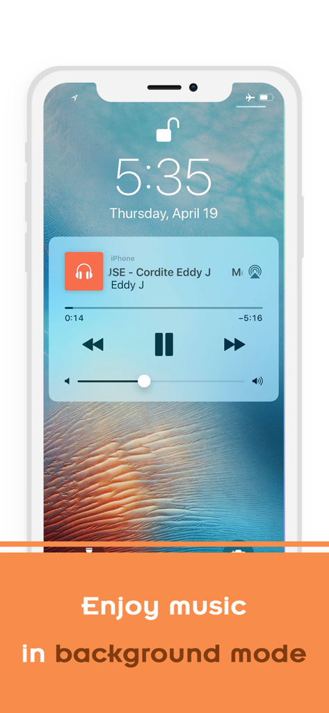 Cloud Music Player - FLAC Play - iPhone lock screen showing background music playback controls and cloud music streaming
