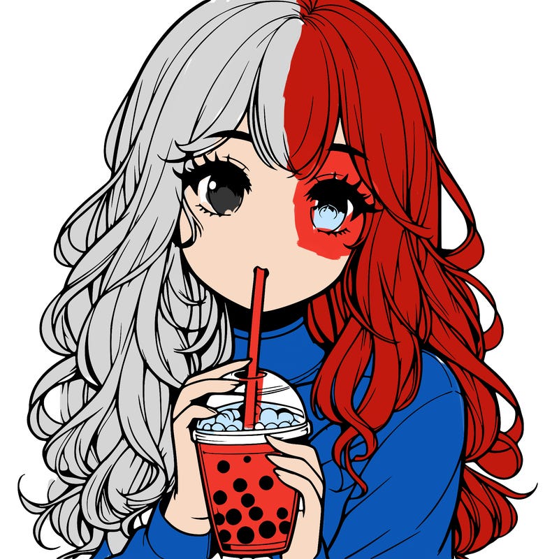 realistic girl drink a boba