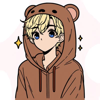 a 17 year old boy in a cute animal hoodie