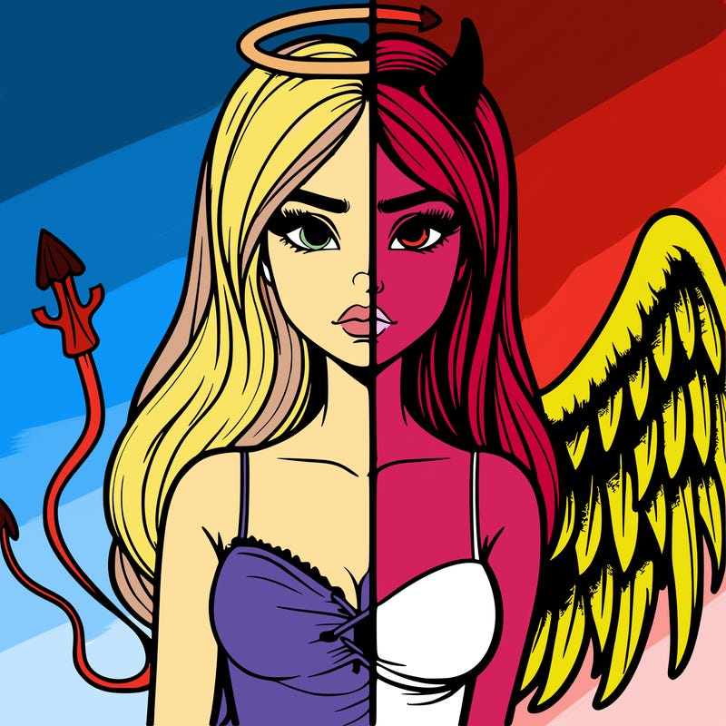 devil vs angel realistic girl