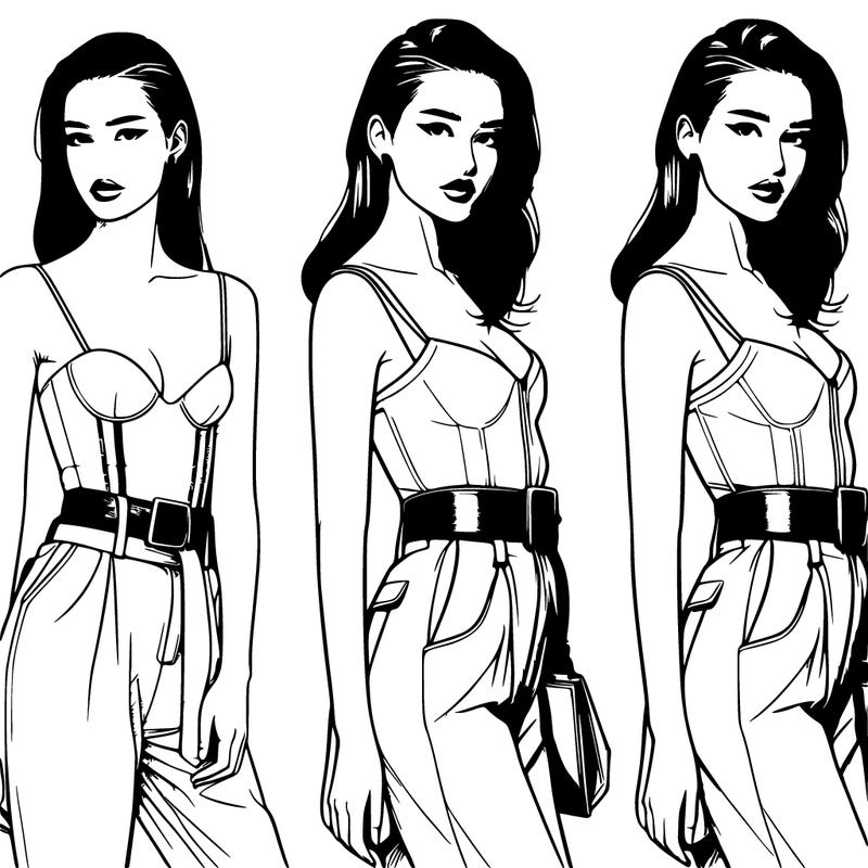 realistic female fashion pose