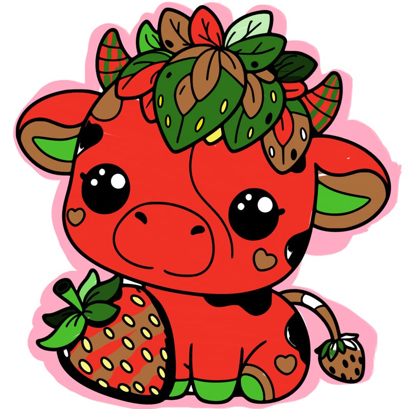 cute strawberry cow