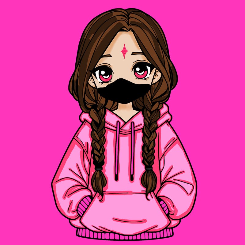 a realistic girl with a oversized hoodie and she has braids