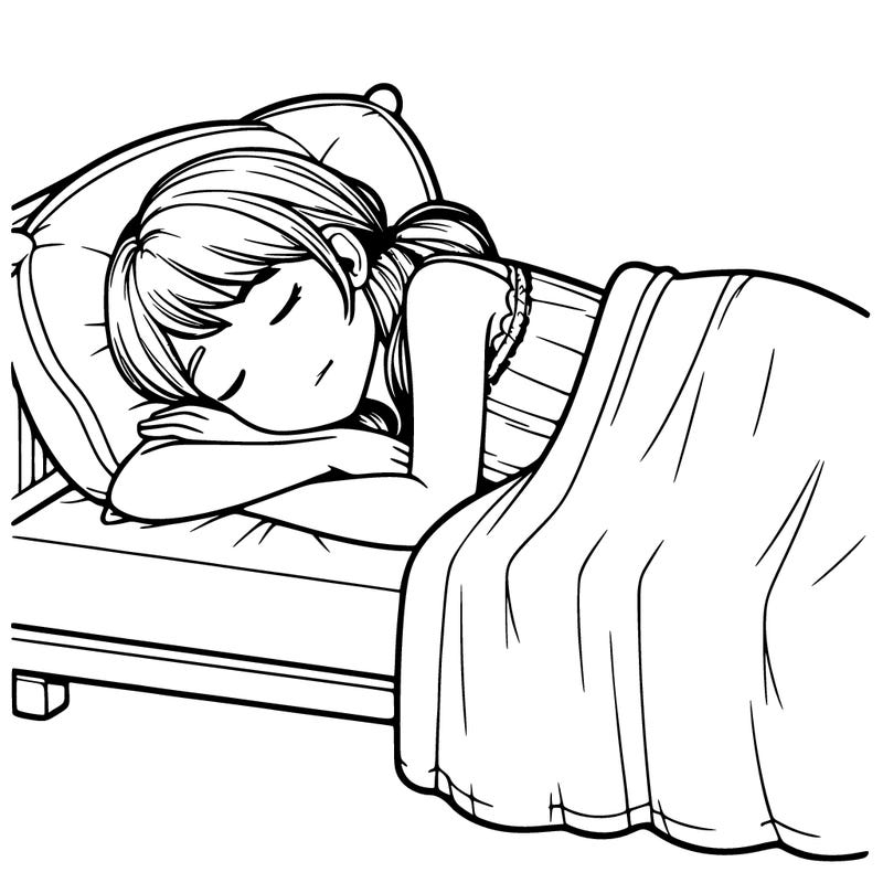 realistic girl laying across bed sleeping