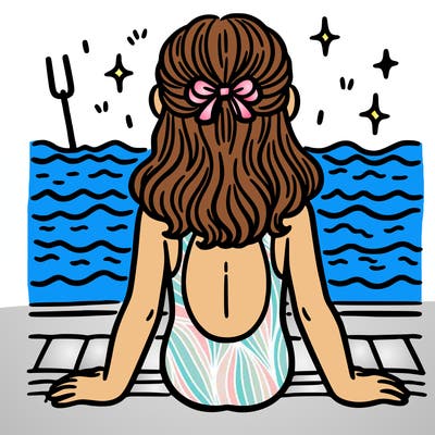 back of girl swimmer