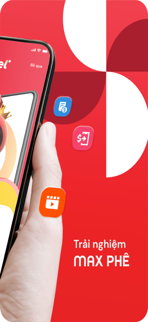 A hand holding a smartphone with the My iTel app and floating service icons.