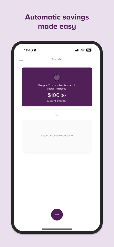 Beyond Bank - Beyond Bank mobile app screen showing a transfer between accounts for easy savings.