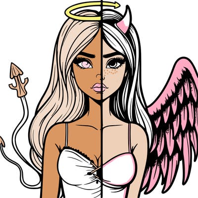 devil vs angel realistic girl