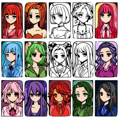 girls that look diffrent anime