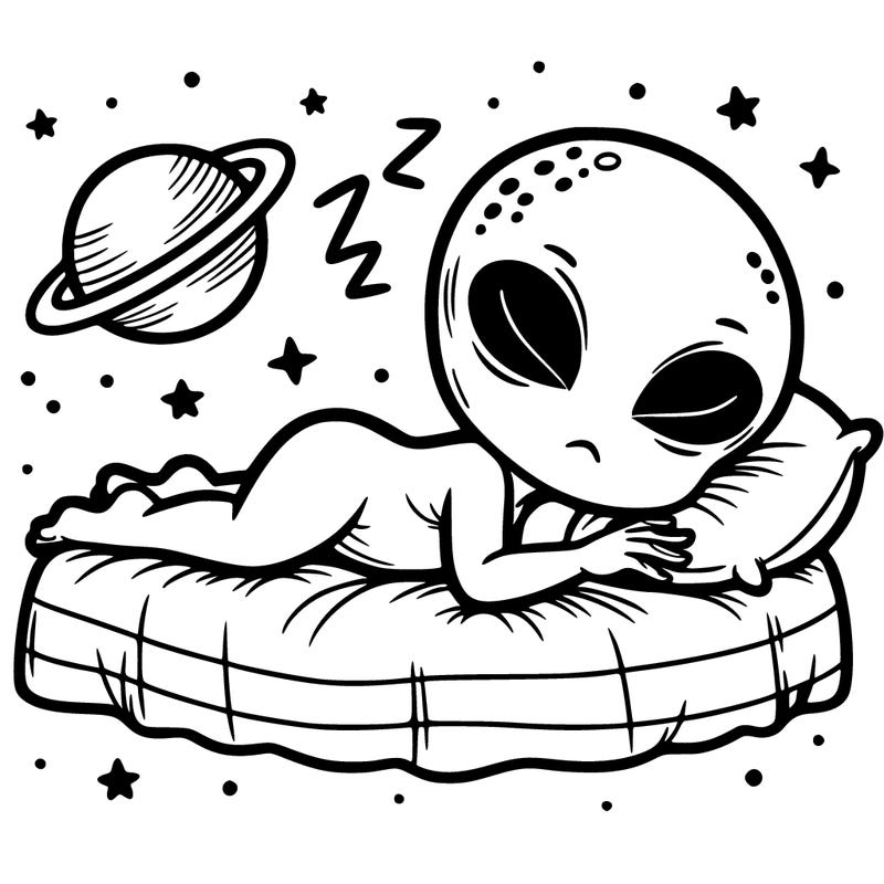 alien girl sleeping