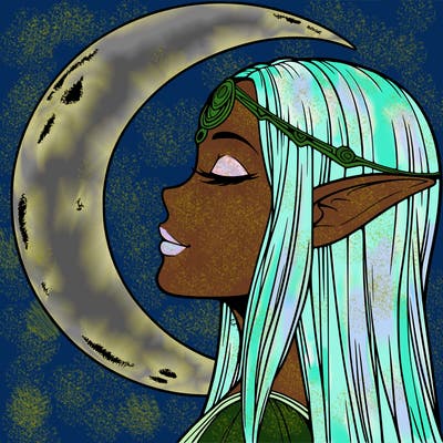 a realistic moon elf
