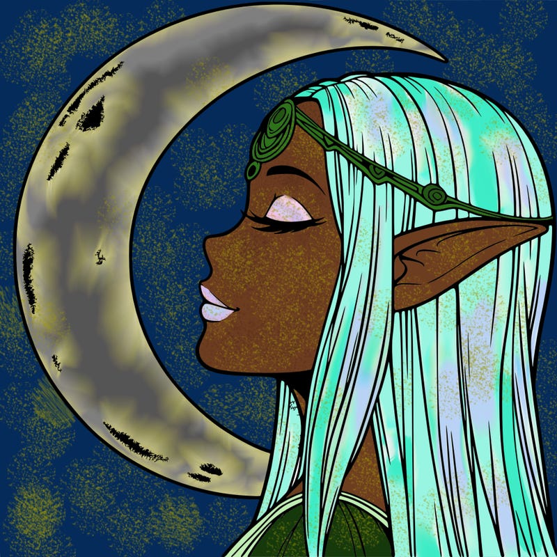 a realistic moon elf