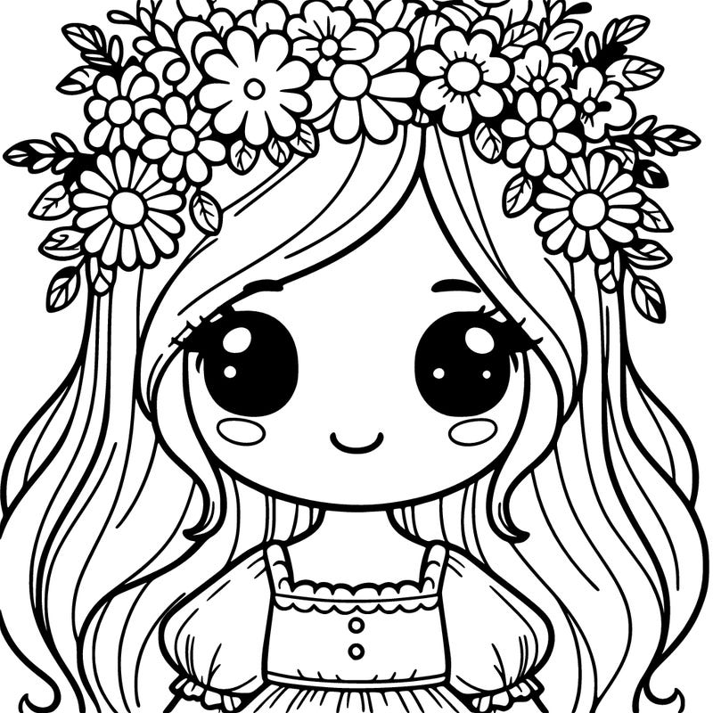 girl with flowers crown