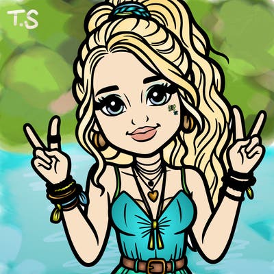 realistic taylor swift with friendship bracelets on