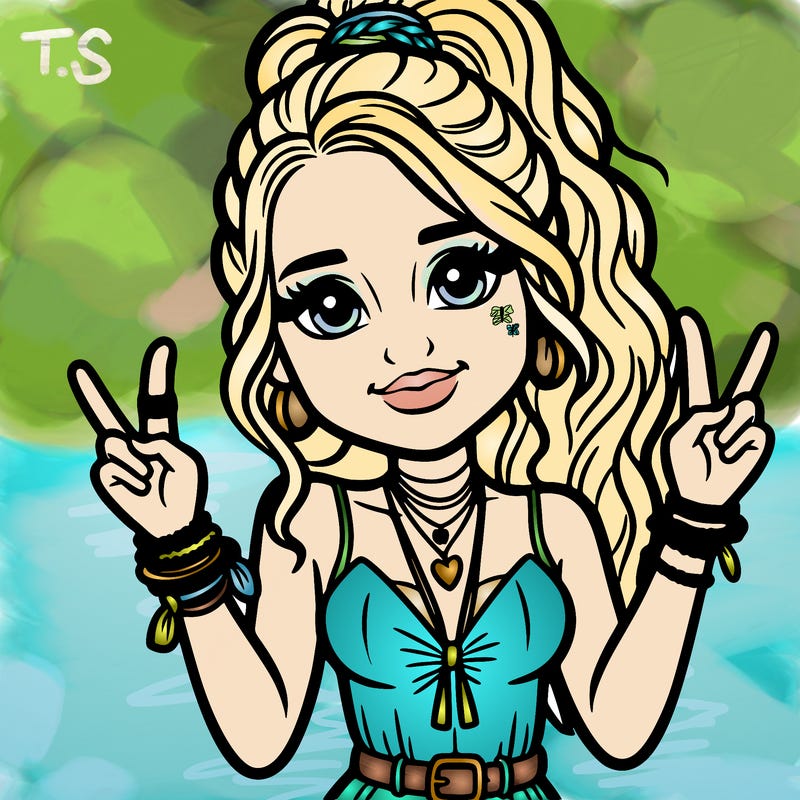 realistic taylor swift with friendship bracelets on