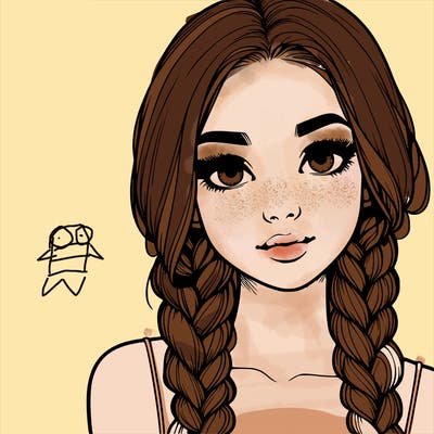 realistic girl with braids