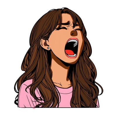 screaming realistic, girl