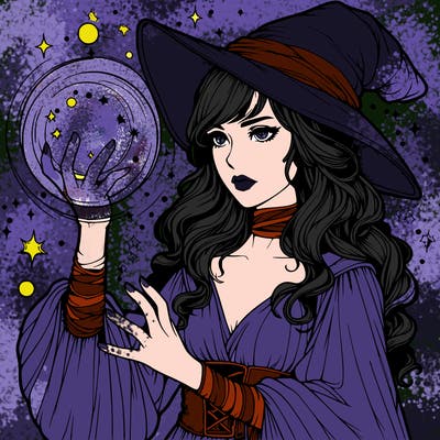 realistic women sorcerer using magic