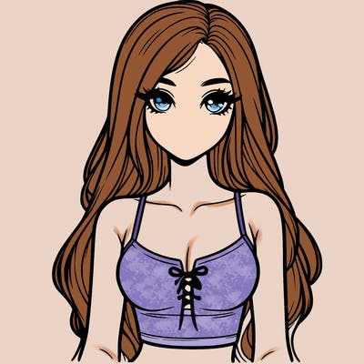 realistic girl in a cute crop top