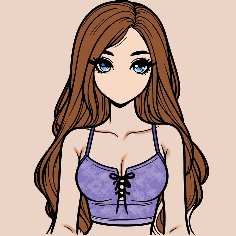 realistic girl in a cute crop top