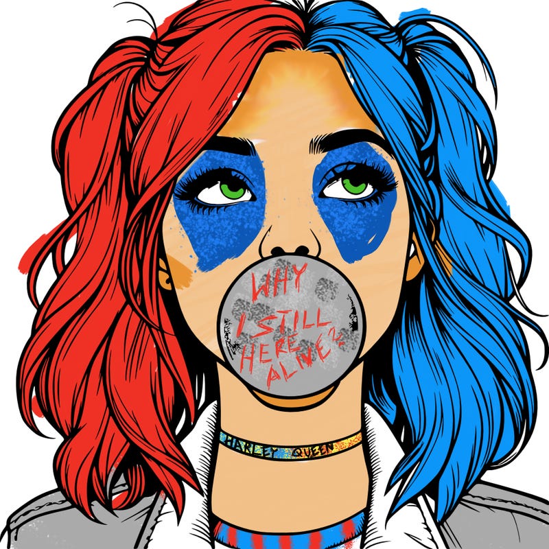 realististic girl blowing bubble -gum