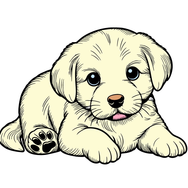 a cute realistic puppy