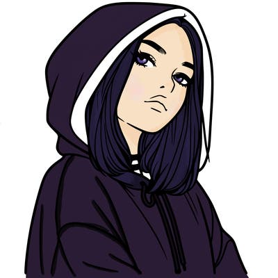 a realistic girl in a hoodie