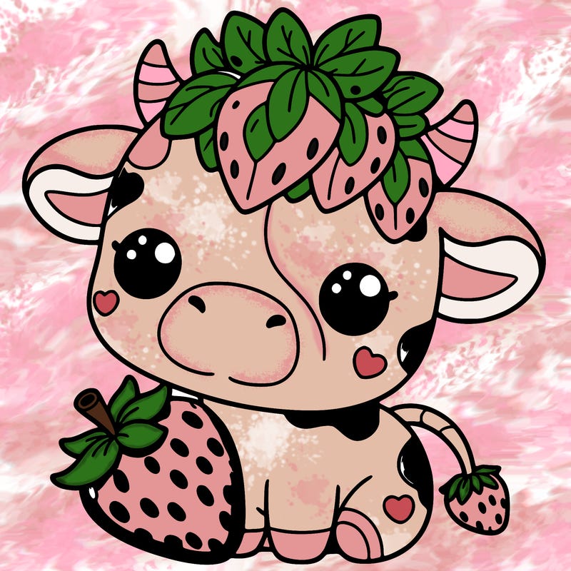 cute strawberry cow