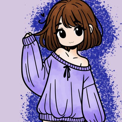 girl in baggy sweater hanging off her shoulder