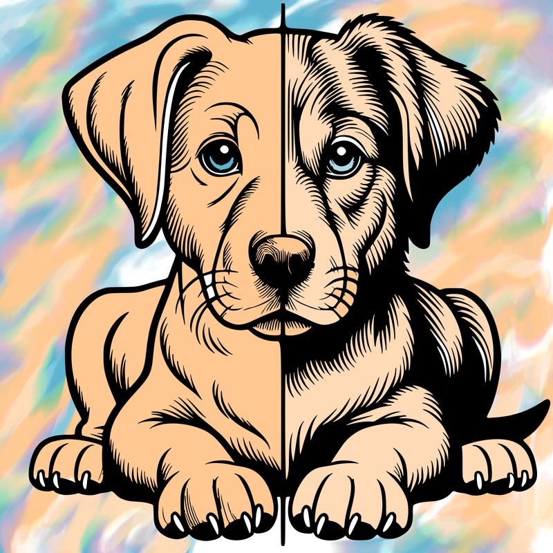 realistic dog split picture