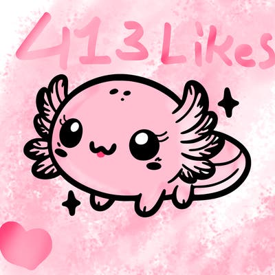 cute easy baby axolotl