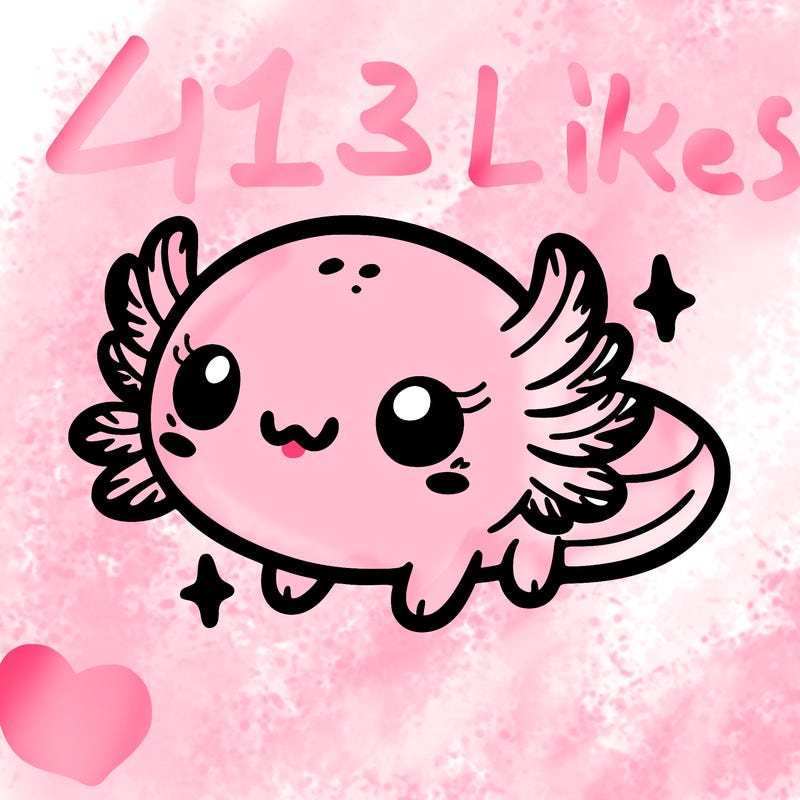 cute easy baby axolotl