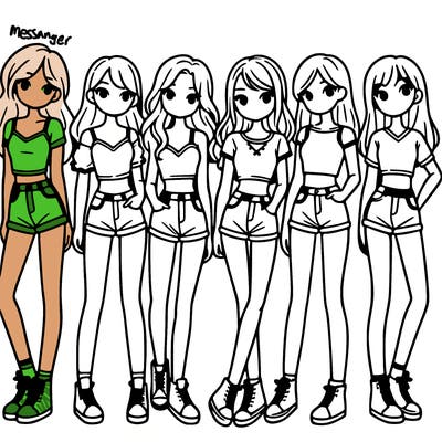 a group of girls wearing crop tops and shorts