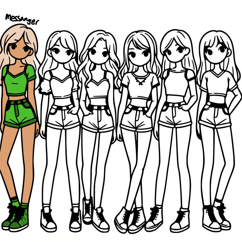 a group of girls wearing crop tops and shorts