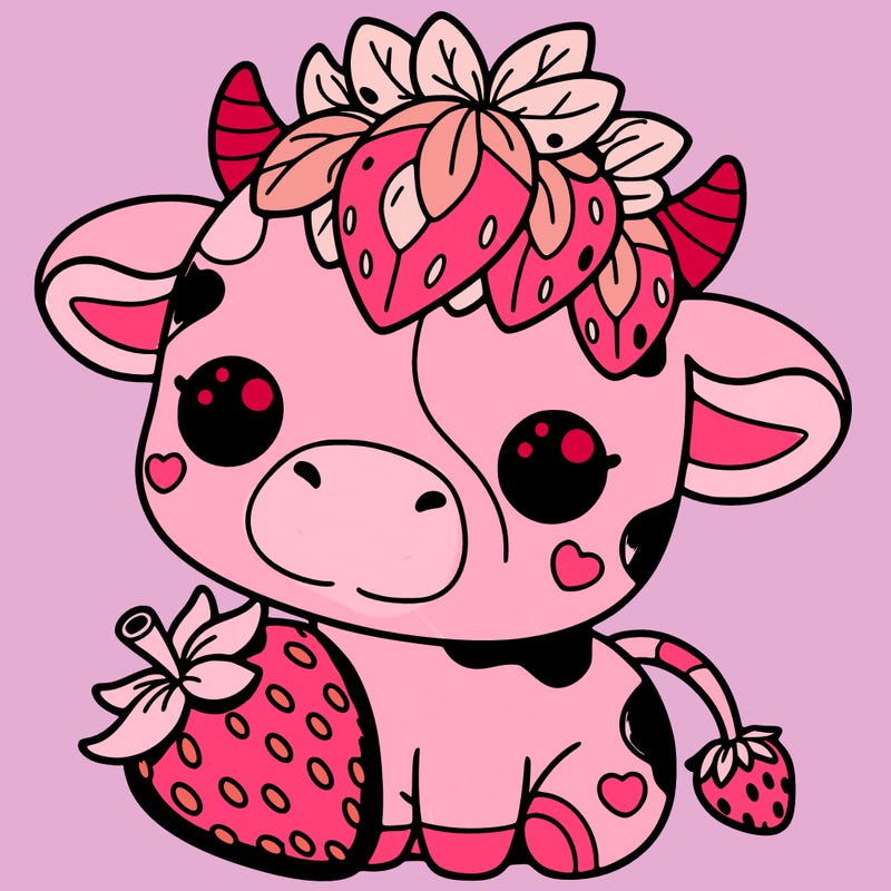 cute strawberry cow