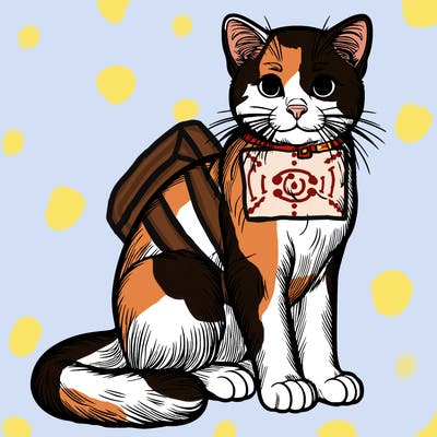 a realistic cat sitting