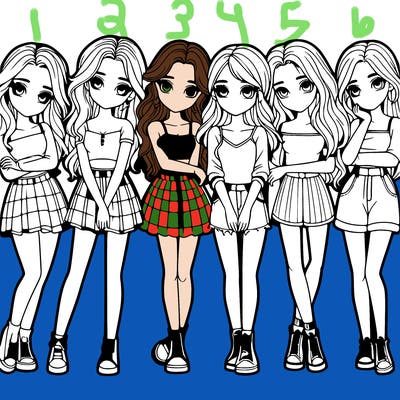 a group of girls realistic