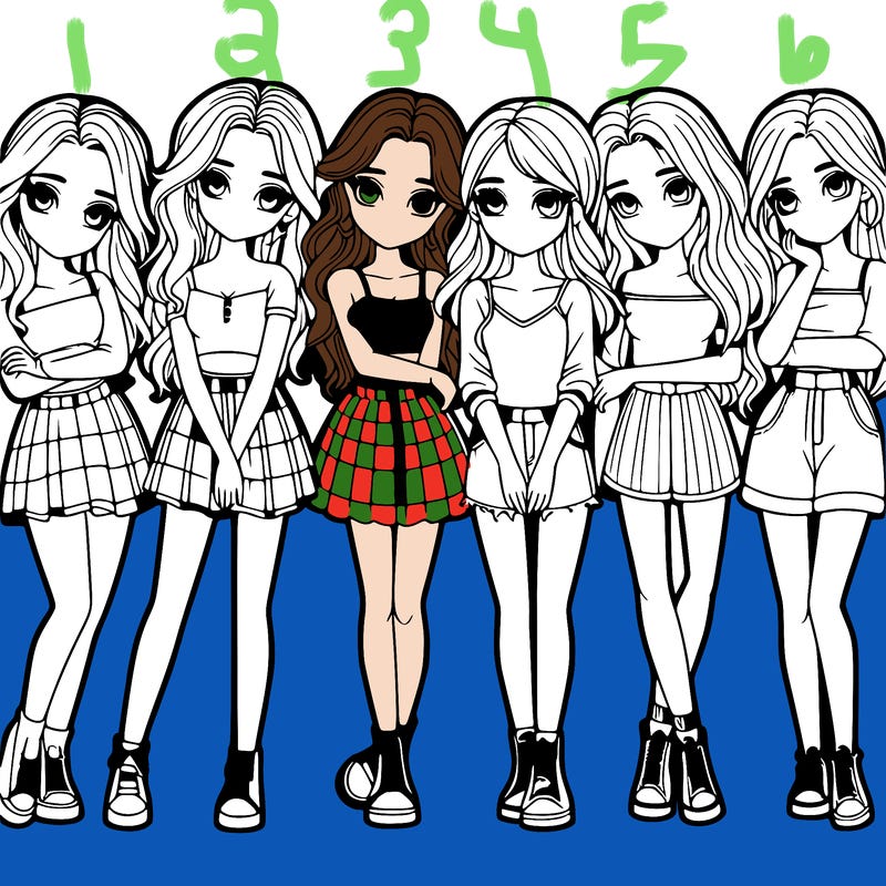 a group of girls realistic