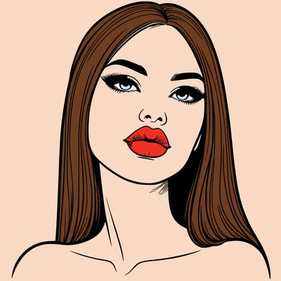 realistic woman with full lips