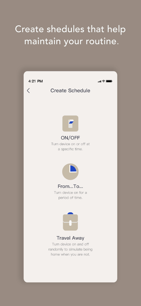 Nooie - Nooie App-Oberfläche mit Optionen zum Erstellen von Zeitplänen für Smart-Home-Geräte