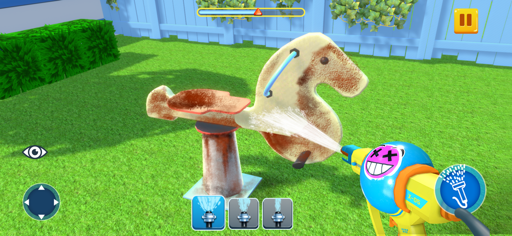 Car Washing Game: Car Clean 3D - Limpando um balanço de parquinho sujo com uma pistola de lavagem a alta pressão