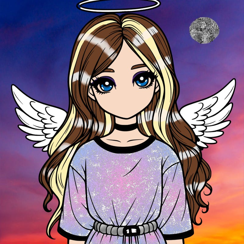 realistic girl with halo